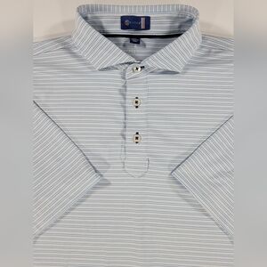 Stitch Shirt Mens M/L Blue Striped Performance Short Sleeve Stretch Golf Polo